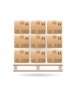 ahşap kutular vektör illüstrasyonu