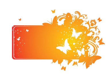 Kelebekli soyut çiçek arkaplanı