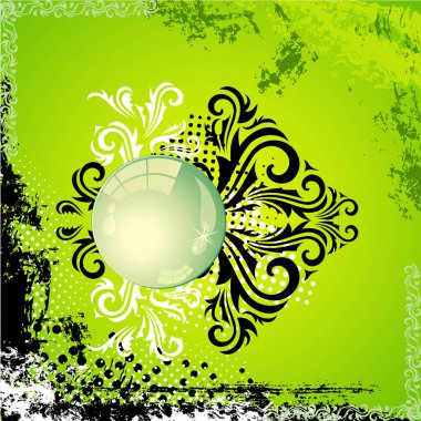 Vektör grunge soyut çiçek arka planı. Çerçeveli çiçek çizimi