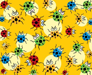 Komik uğur böcekleriyle desen