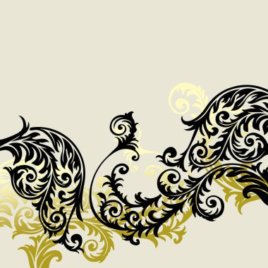 vektör soyut dekoratif çiçekli vintage sınır tasarımı