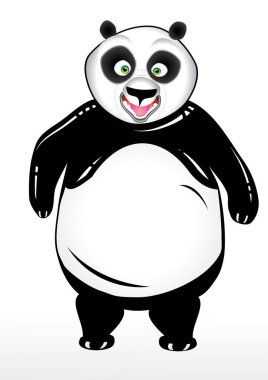 Şirin Panda, vektör çizimi basit tasarım