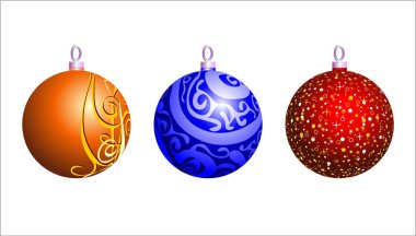 Noel baloları seti. Yeni yıl için Noel süslemesi.