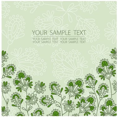 Çiçekli kart, metin için yer.