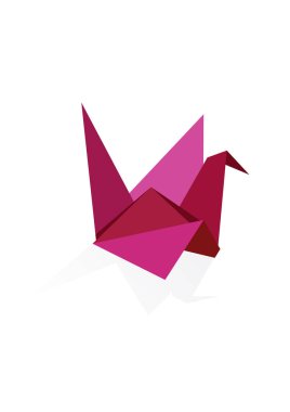 origami kuş vektör logo şablonu