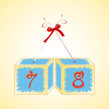 hediye kutuları üzerinde 78 numara, vektör illüstrasyonu basit tasarım