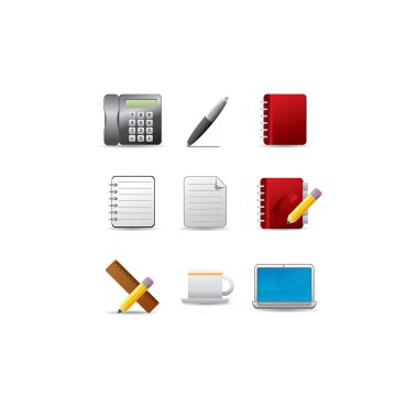 ofis ve iş Icons set