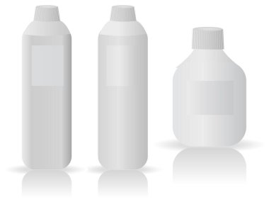 Plastik şişe seti, vektör çizimi basit tasarım