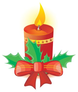 Noel süslemesi simgesi olan mum