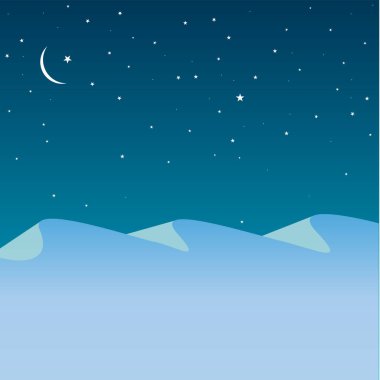 Bir gece arkaplanı ile bir uydunun vektör çizimi