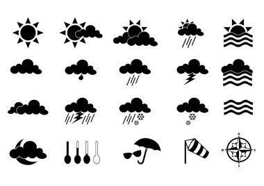 Weather simge seti, vektör çizim