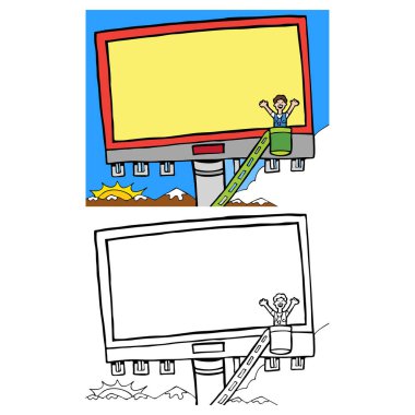 pankart çizgi film vektör illüstrasyonu