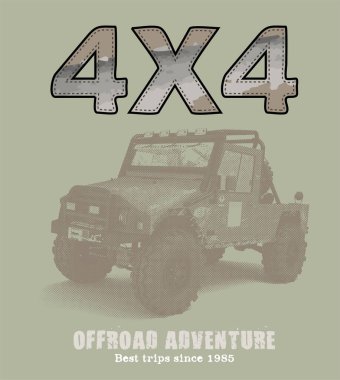 off road araba vektör illüstrasyonu