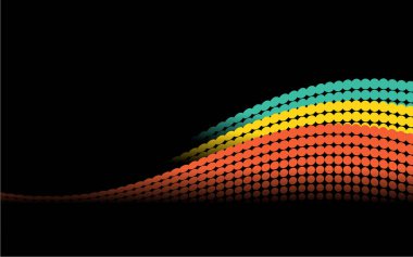 Renkli dalgaların arka planının vektör illüstrasyonu