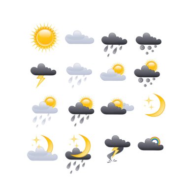 Hava simgeler vektör çizim seti