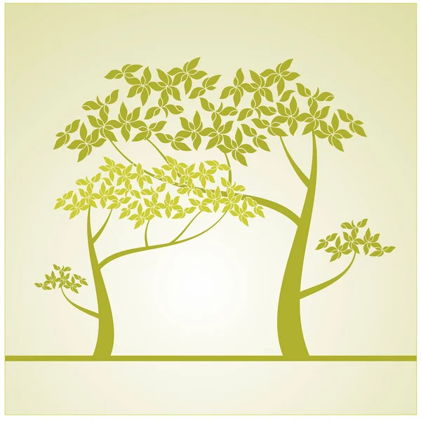 Vector Tree Silhouettes White Background — Stock Vector