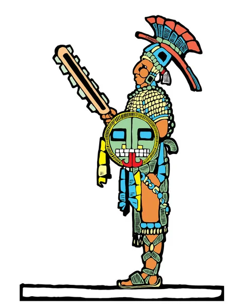 Indianischer Aztekischer Charakter Vektorillustration — Stockvektor