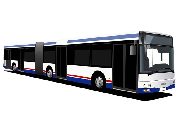 白い背景に大きな都市バスのイラスト — ストックベクタ