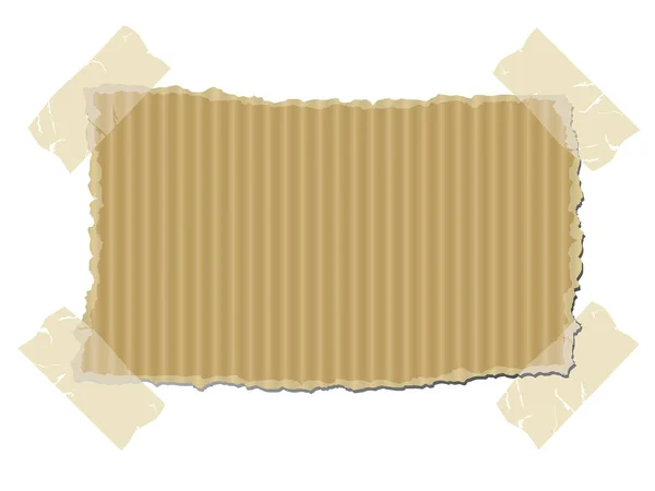 Gescheurd Bruin Papier Witte Achtergrond — Stockvector