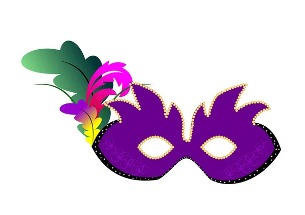 Carnaval Masker Veren Vector Illustratie Grafisch Ontwerp — Stockvector