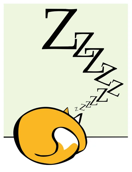 Desenho Animado Gato Dormindo Ilustração Vetorial — Vetor de Stock