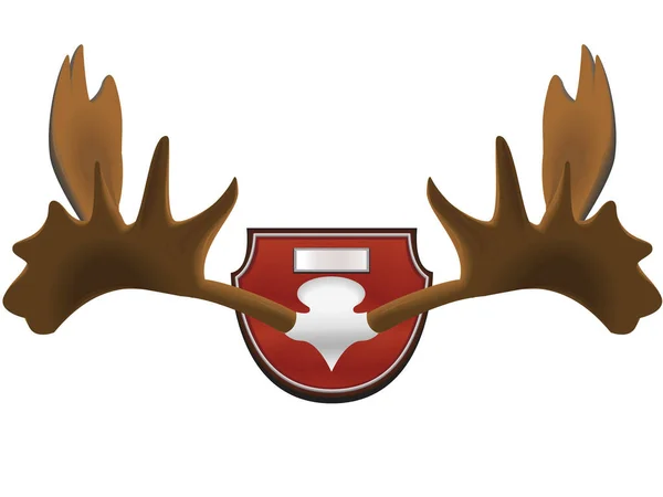 Deer Antlers White Background Vector Illustration — Stock Vector
