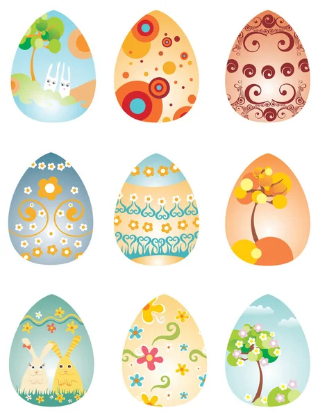 Set Colorful Easter Eggs Vector Illustration — Stock Vector