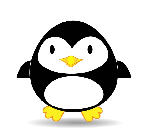 Pingwin Białym Tłem Ilustracja Wektor — Wektor stockowy