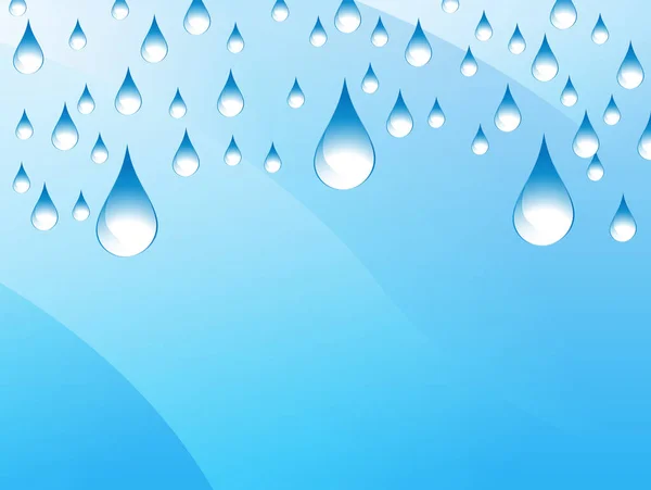 Dešťové Kapky Modrém Pozadí — Stockový vektor
