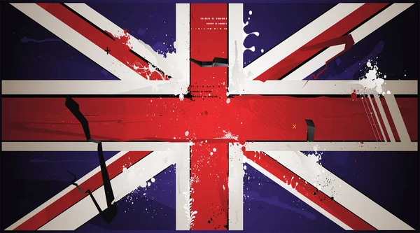 Bandeira Reino Unido Pintada Ilustração Vetorial Parede Grunge — Vetor de Stock