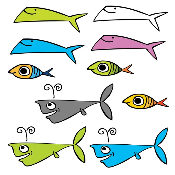 Set Fish Vector Illustration — Stock Vector