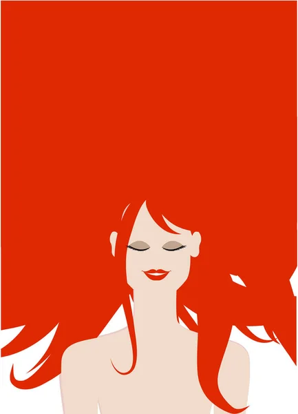 Mulher Com Cabelo Vermelho Ilustração Vetorial — Vetor de Stock