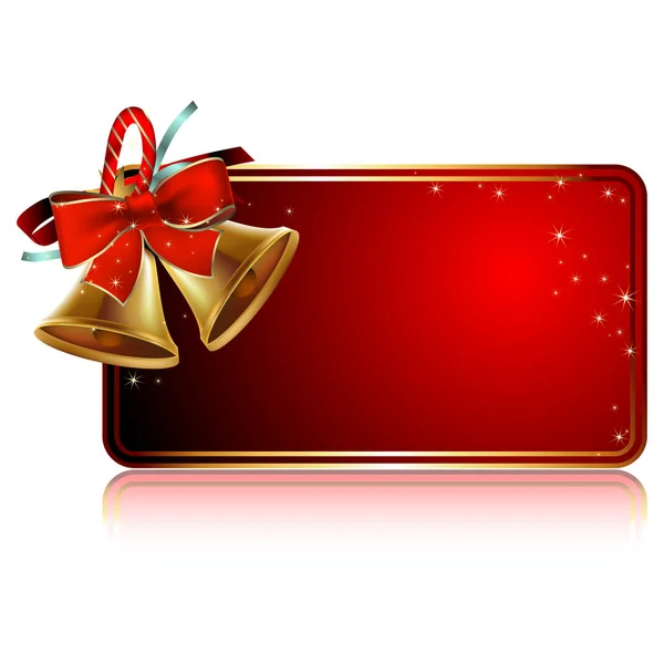 赤い光沢のあるクリスマスカード ベクターイラスト — ストックベクタ