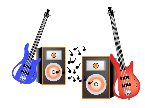 Conjunto Guitarras Elétricas Ilustração Vetorial — Vetor de Stock