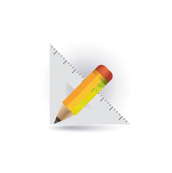 Pencil Ruler Icon Vector Illustration — Stock Vector