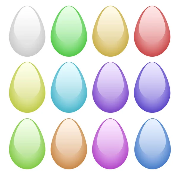 Conjunto Ovos Páscoa Coloridos Ilustração Vetorial — Vetor de Stock