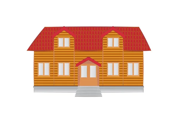Vektor Illustration Des Hauses Auf Weißem Hintergrund — Stockvektor