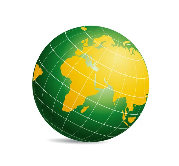 Glob Med Grön Färg Vit Bakgrund — Stock vektor
