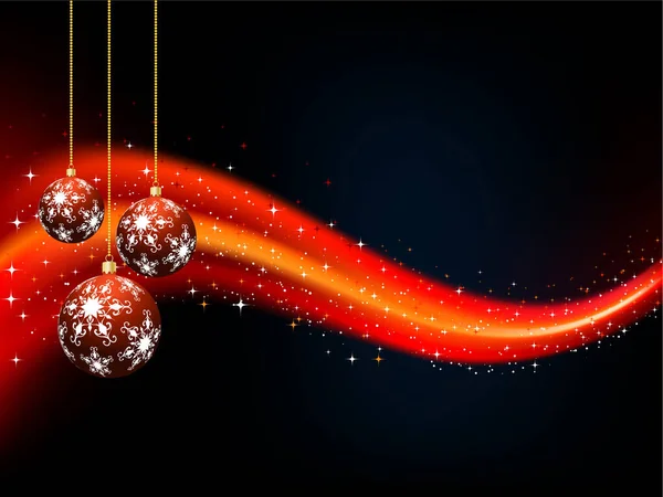 Kırmızı Takılar Vektör Illüstrasyonlu Noel Arkaplanı — Stok Vektör
