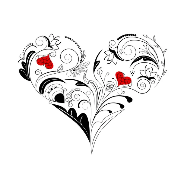 Tarjeta Día San Valentín Con Corazón Vector Ilustración Diseño Simple — Archivo Imágenes Vectoriales