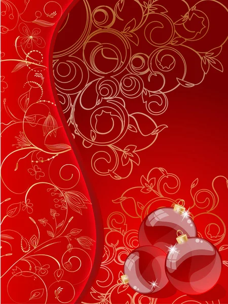 Stilisierte Weihnachtskugel Auf Dekorativem Hintergrund Vektorillustration — Stockvektor