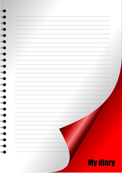Cuaderno Pluma Blanco — Vector de stock