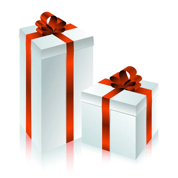 Geschenkboxen Auf Weißem Hintergrund Vektorillustration — Stockvektor