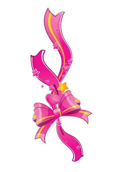 Pink Ribbon White Background — Stock Vector