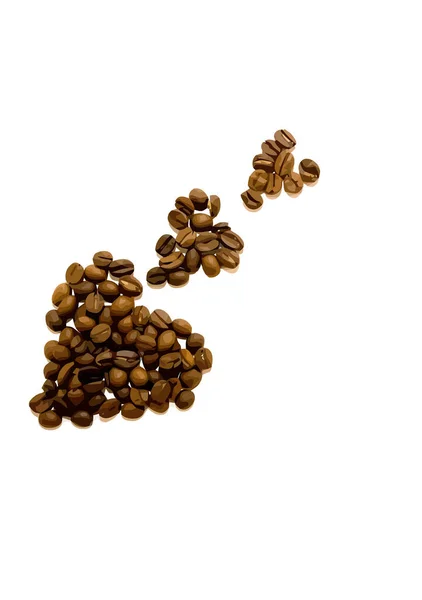 Beyaz Arkaplanlı Kahve Çekirdekleri — Stok Vektör