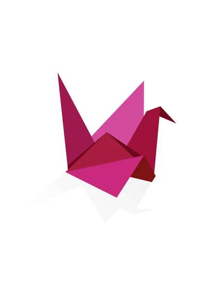 Origami Bird Vector Logo Template — Stock Vector