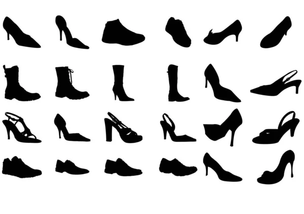Векторная Коллекция Женской Обуви — стоковый вектор