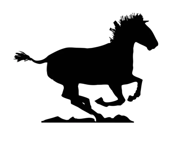 Silhueta Corrida Cavalo Ilustração Vetorial Design Simples —  Vetores de Stock