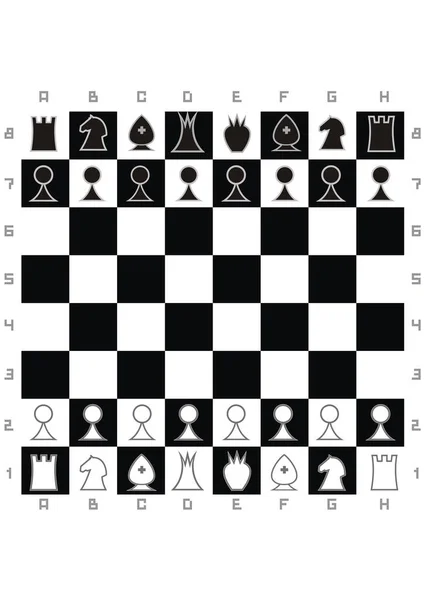 チェスゲーム ブラックチェスセット ベクトルイラスト — ストックベクタ
