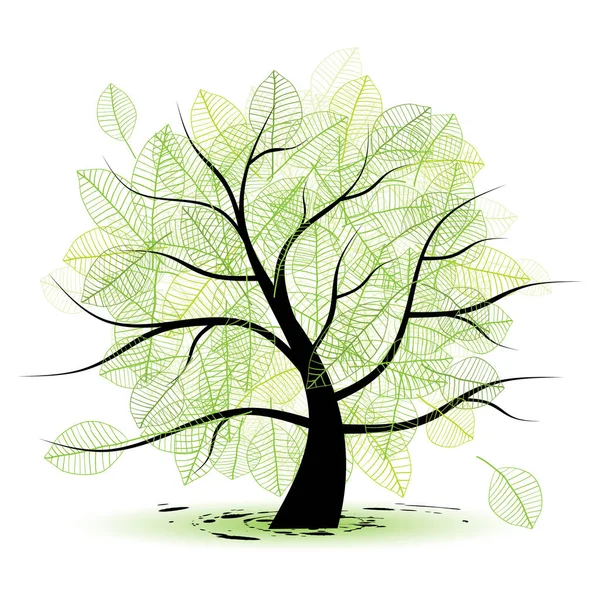 Árvore Folhas Desenho Ilustração Vetorial —  Vetores de Stock
